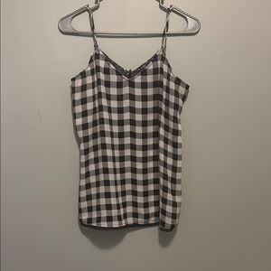 Black and White Checkered Women's Top